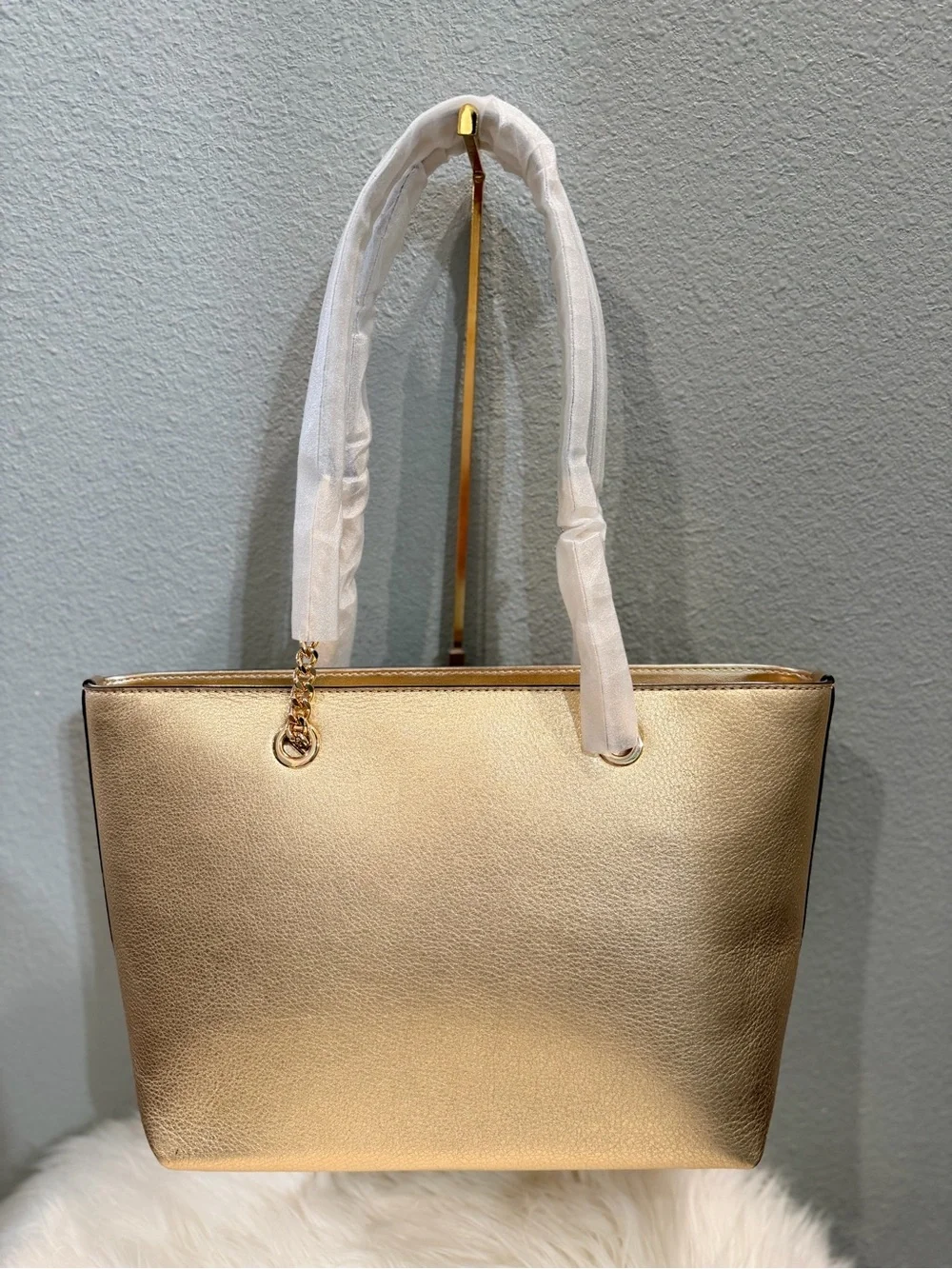 Michael Kors Jet Ser Tote Metallic Gold Leather Tote